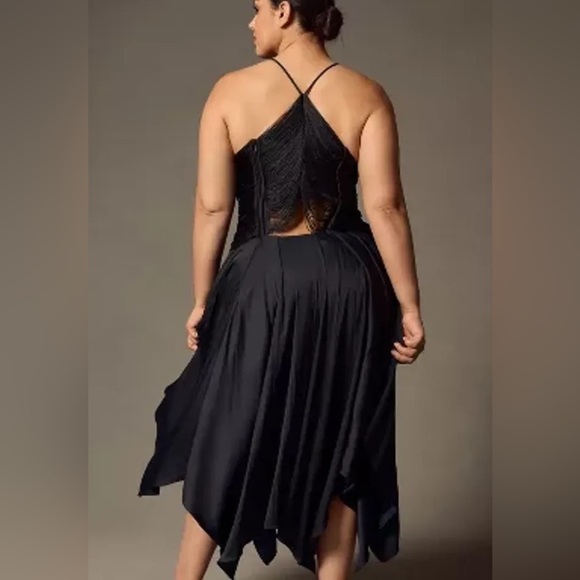 By Anthropologie Fringe Bodice Midi Dress - Picture 2 of 6